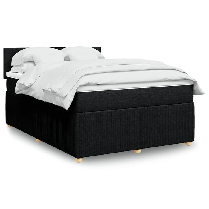 Pat box spring cu saltea, negru, 140x200 cm, textil - WALTI WALTI