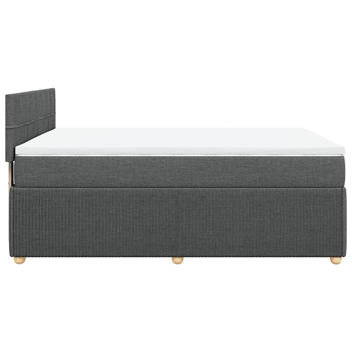 Pat box spring cu saltea, gri închis, 140x200 cm, textil - WALTI WALTI
