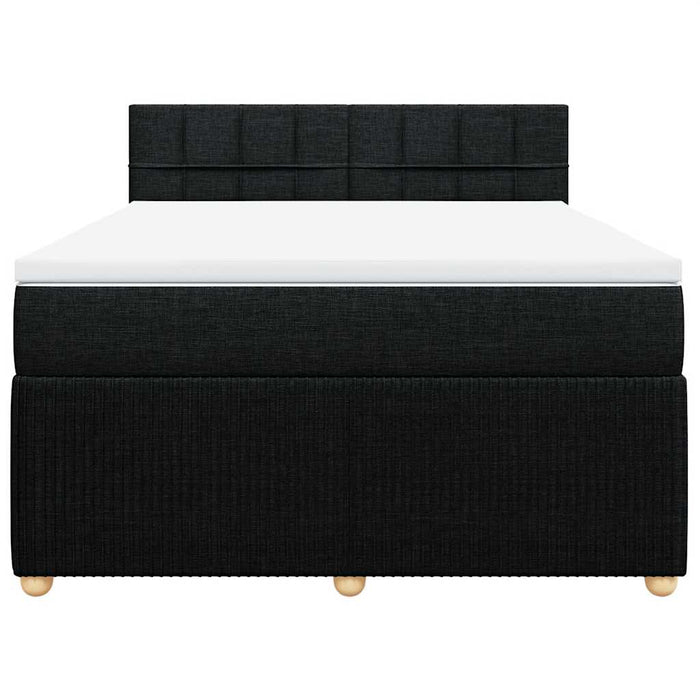 Pat box spring cu saltea, negru, 140x200 cm, textil - WALTI WALTI