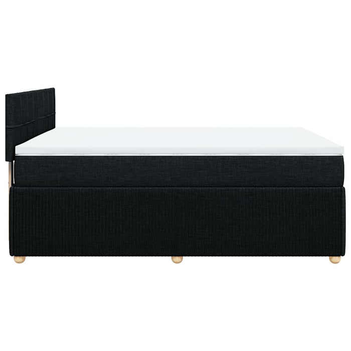 Pat box spring cu saltea, negru, 140x200 cm, textil - WALTI WALTI