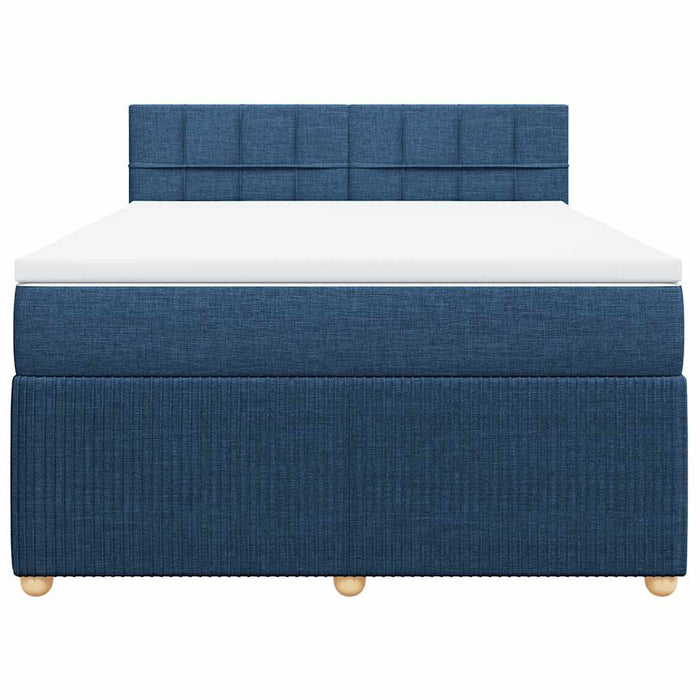 Pat continental cu saltea, albastru, 140x200cm, material textil - WALTI WALTI