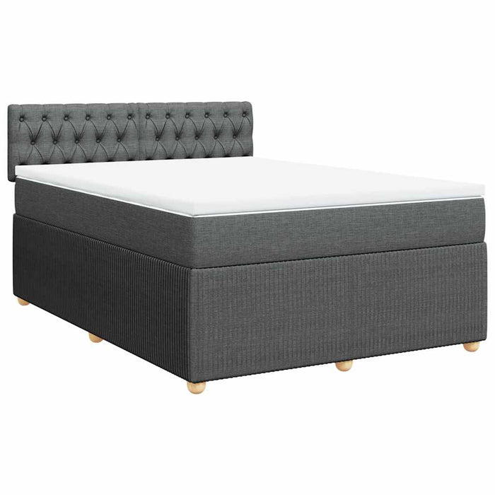Pat box spring cu saltea, gri închis, 140x200 cm, textil - WALTI WALTI