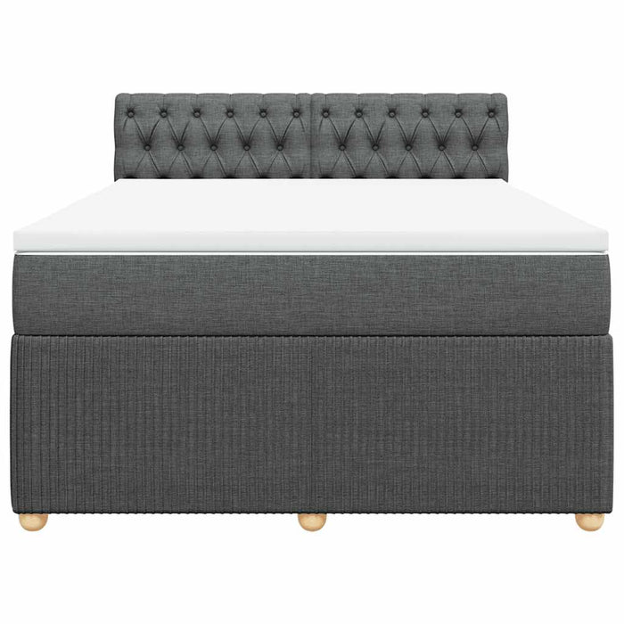 Pat box spring cu saltea, gri închis, 140x200 cm, textil - WALTI WALTI