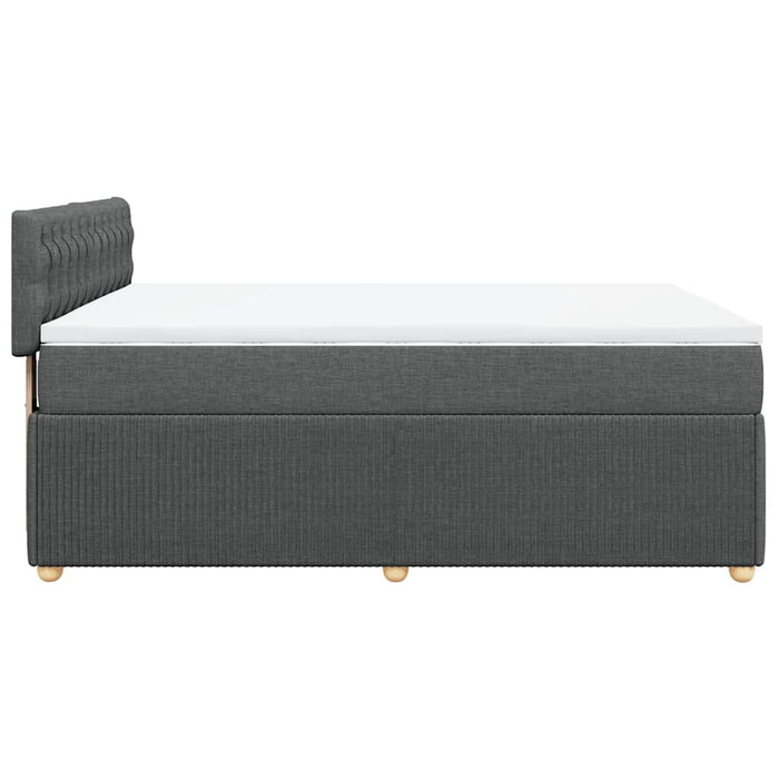 Pat box spring cu saltea, gri închis, 140x200 cm, textil - WALTI WALTI