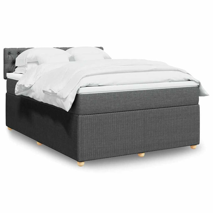 Pat box spring cu saltea, gri închis, 140x200 cm, textil - WALTI WALTI