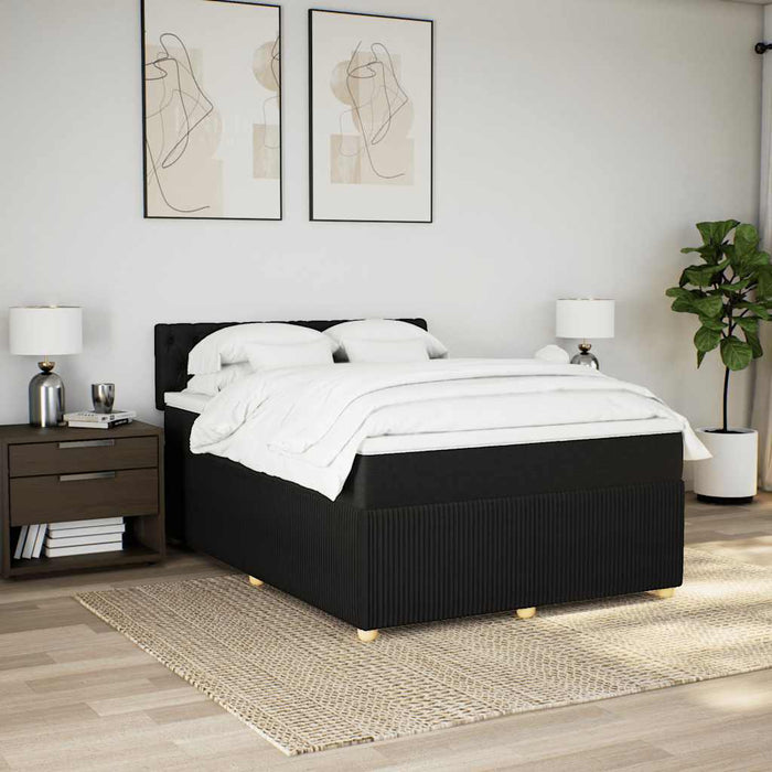 Pat box spring cu saltea, negru, 140x200 cm, textil - WALTI WALTI