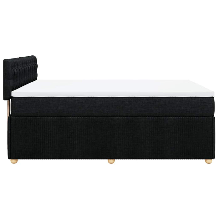 Pat box spring cu saltea, negru, 140x200 cm, textil - WALTI WALTI