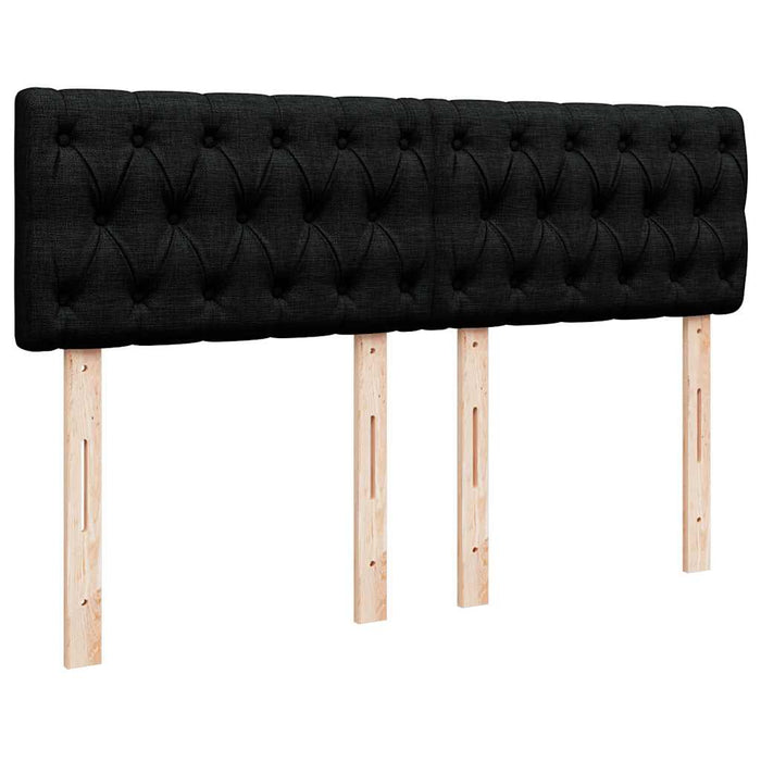 Pat box spring cu saltea, negru, 140x200 cm, textil - WALTI WALTI