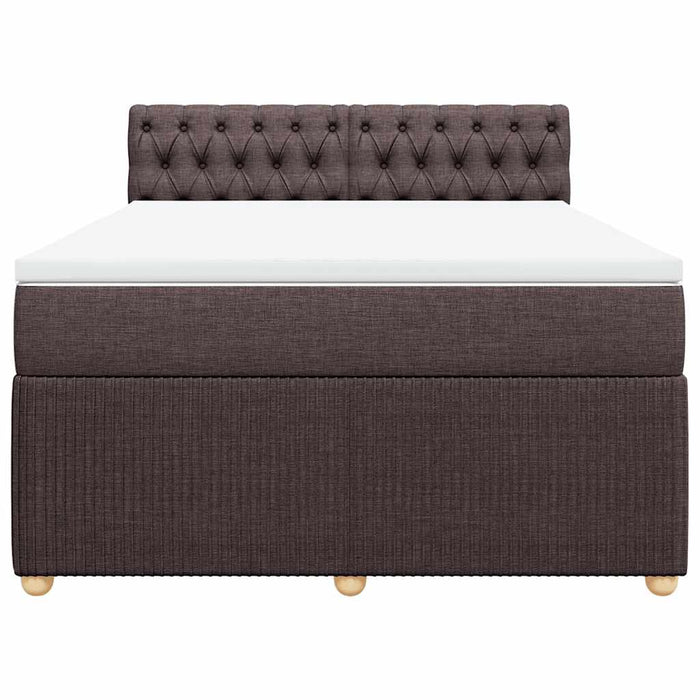 Pat continental cu saltea, maro închis, 140x200 cm, textil - WALTI WALTI