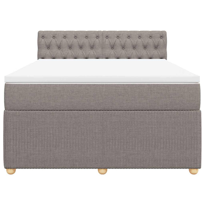 Pat continental cu saltea gri taupe 140x200 cm material textil - WALTI WALTI