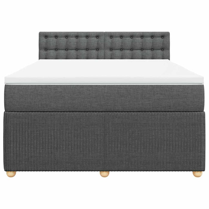 Pat box spring cu saltea, gri închis, 140x200 cm, textil - WALTI WALTI