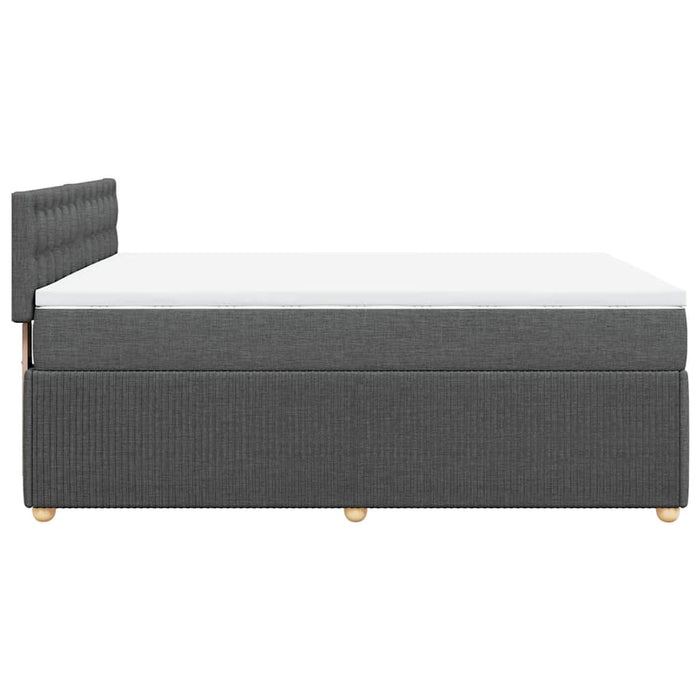Pat box spring cu saltea, gri închis, 140x200 cm, textil - WALTI WALTI