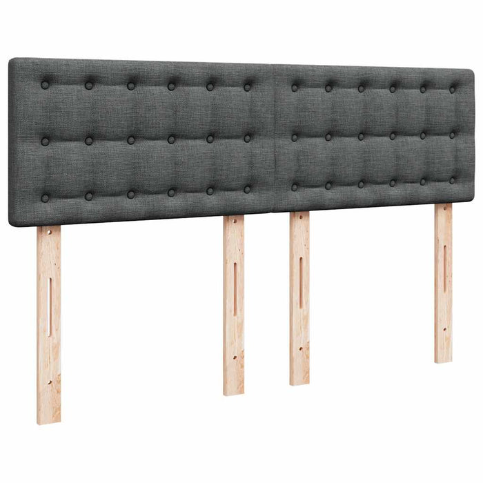 Pat box spring cu saltea, gri închis, 140x200 cm, textil - WALTI WALTI