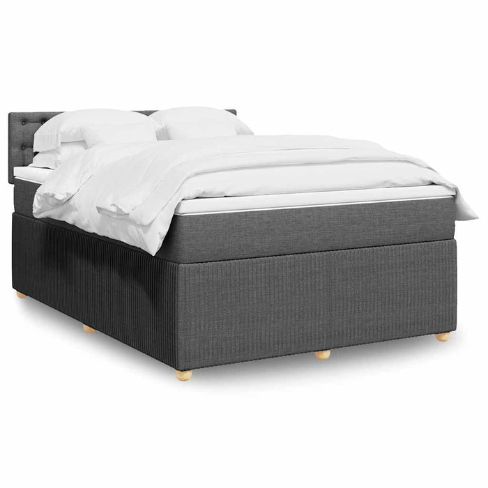 Pat box spring cu saltea, gri închis, 140x200 cm, textil - WALTI WALTI