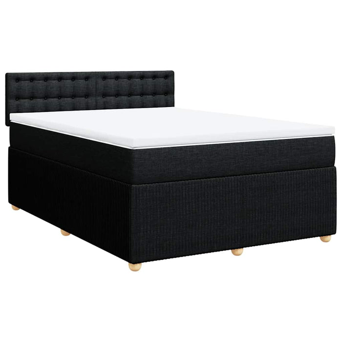 Pat box spring cu saltea, negru, 140x200 cm, textil - WALTI WALTI