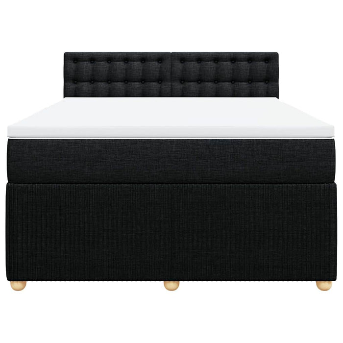 Pat box spring cu saltea, negru, 140x200 cm, textil - WALTI WALTI
