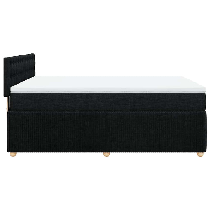 Pat box spring cu saltea, negru, 140x200 cm, textil - WALTI WALTI