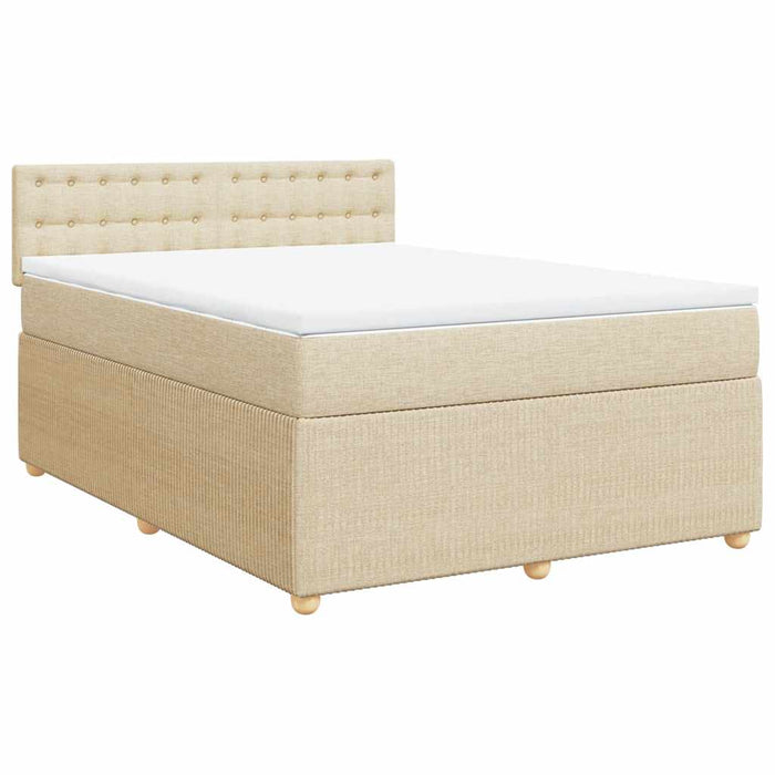 Pat continental cu saltea, crem, 140x200 cm, material textil - WALTI WALTI