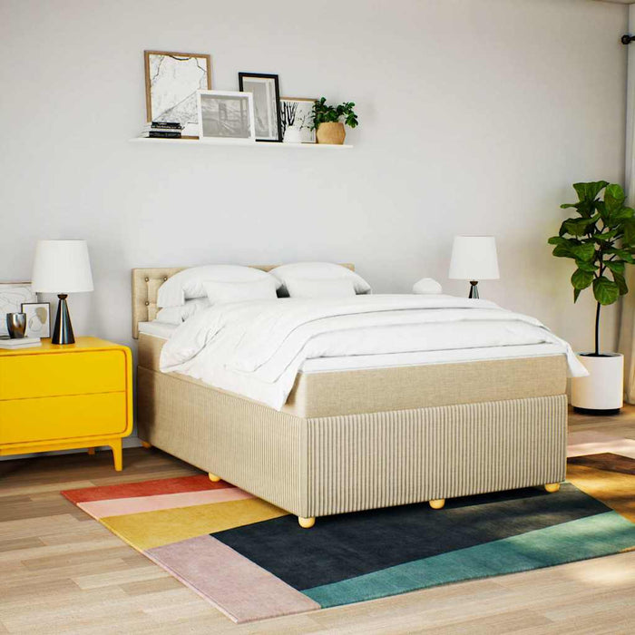 Pat continental cu saltea, crem, 140x200 cm, material textil - WALTI WALTI
