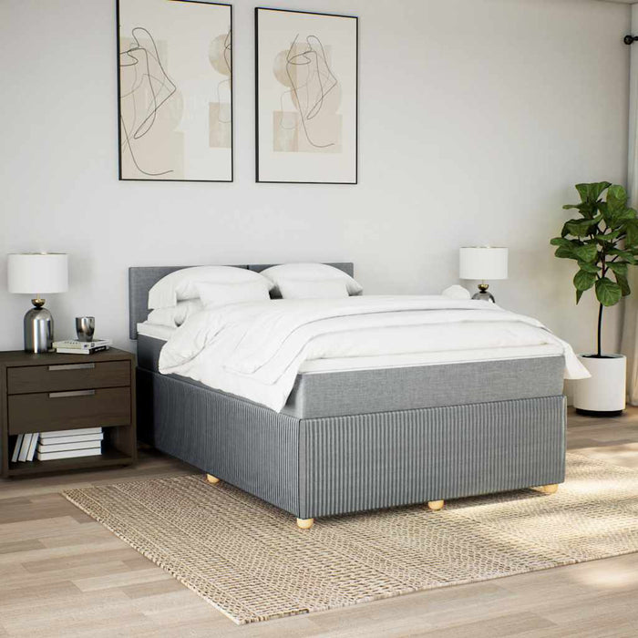 Pat continental cu saltea, gri deschis, 160x200 cm, textil - WALTI WALTI