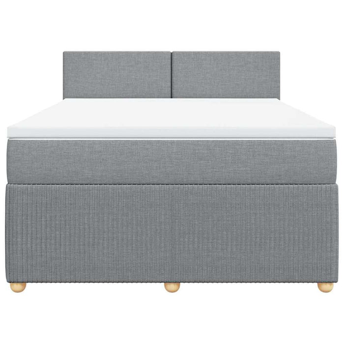 Pat continental cu saltea, gri deschis, 160x200 cm, textil - WALTI WALTI