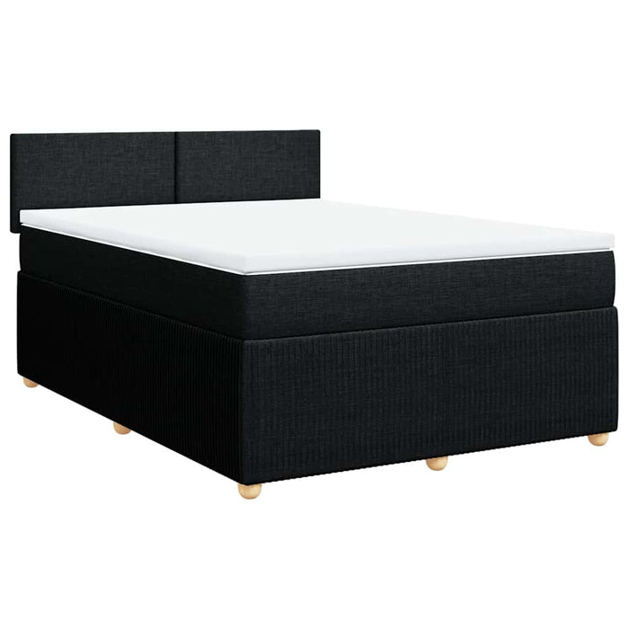 Pat box spring cu saltea, negru, 160x200 cm, textil - WALTI WALTI