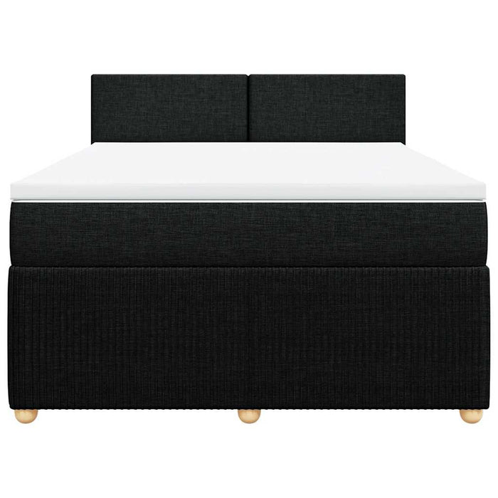 Pat box spring cu saltea, negru, 160x200 cm, textil - WALTI WALTI
