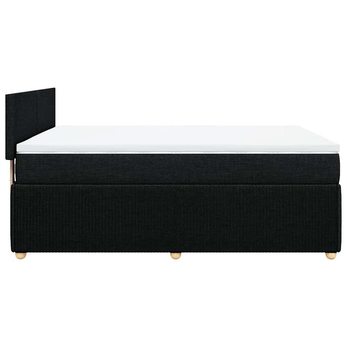 Pat box spring cu saltea, negru, 160x200 cm, textil - WALTI WALTI