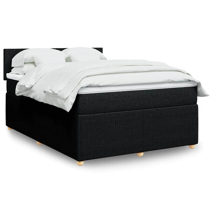 Pat box spring cu saltea, negru, 160x200 cm, textil - WALTI WALTI