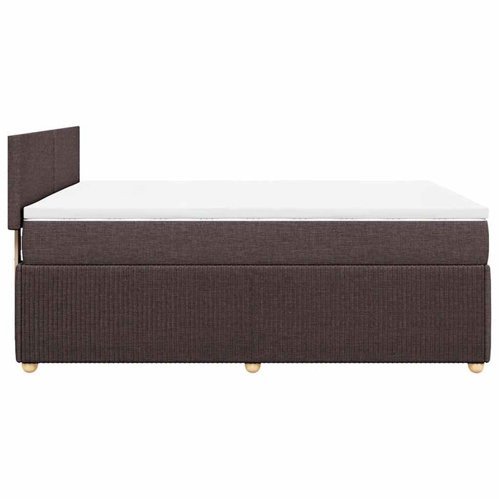 Pat box spring cu saltea, maro închis, 160x200 cm, textil WALTI
