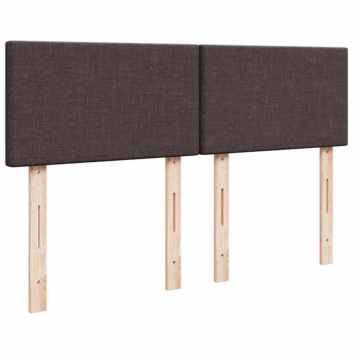 Pat box spring cu saltea, maro închis, 160x200 cm, textil WALTI
