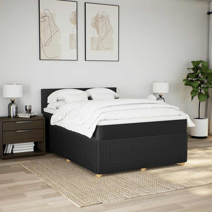 Pat box spring cu saltea, negru, 160x200 cm, textil - WALTI WALTI