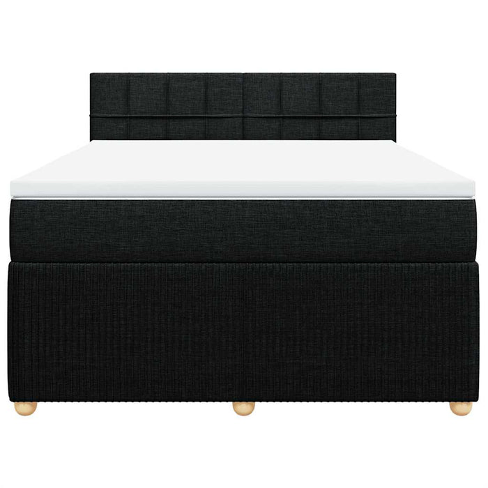 Pat box spring cu saltea, negru, 160x200 cm, textil - WALTI WALTI