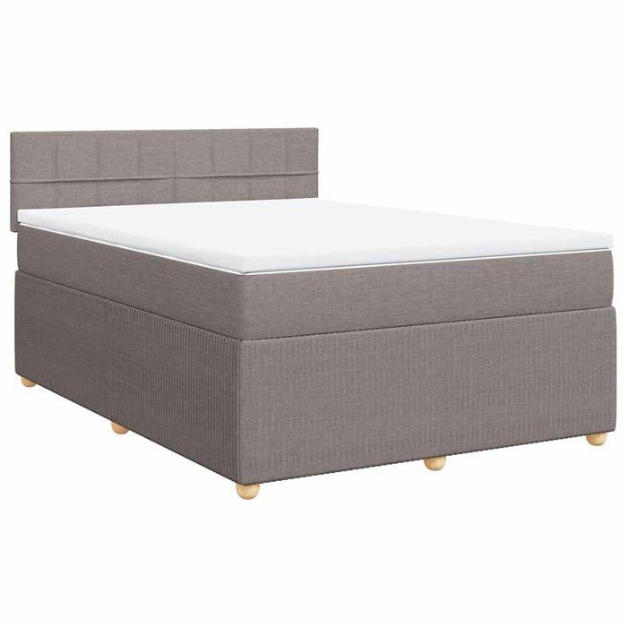 Pat box spring cu saltea, gri taupe, 160x200 cm material textil - WALTI WALTI