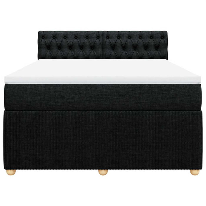 Pat box spring cu saltea, negru, 160x200 cm, textil - WALTI WALTI