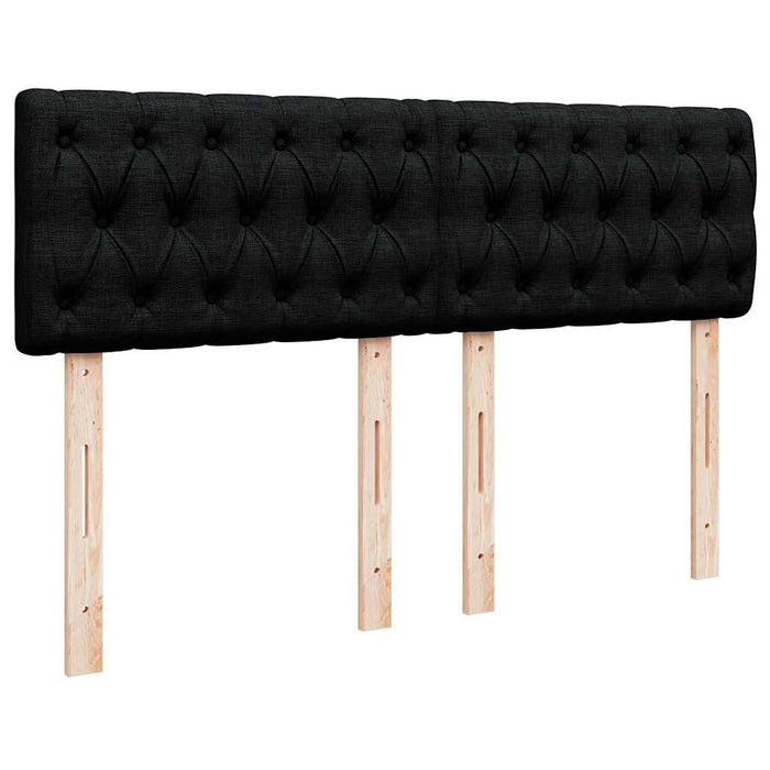 Pat box spring cu saltea, negru, 160x200 cm, textil - WALTI WALTI