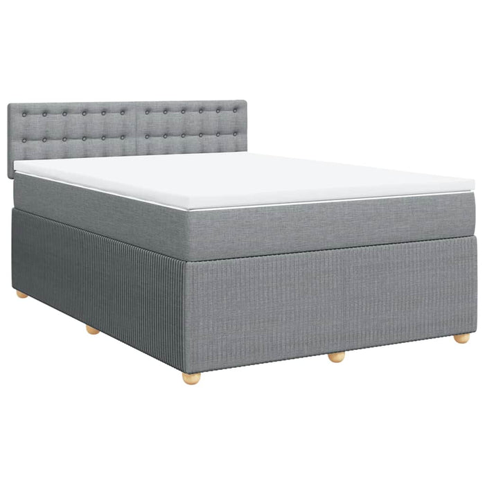 Pat continental cu saltea, gri deschis, 160x200 cm, textil - WALTI WALTI