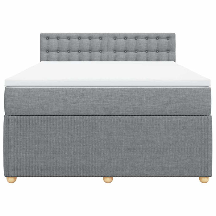 Pat continental cu saltea, gri deschis, 160x200 cm, textil - WALTI WALTI