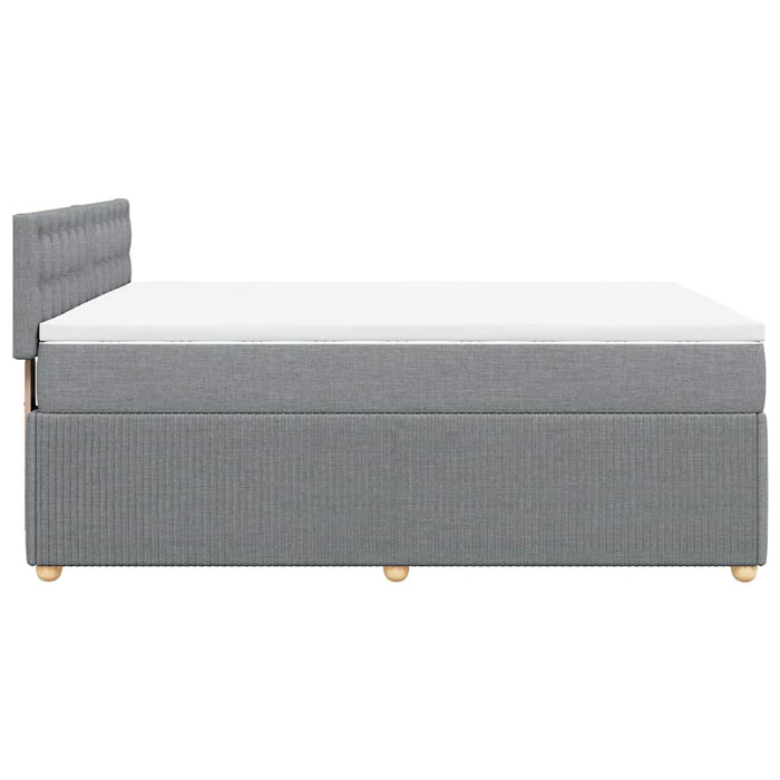 Pat continental cu saltea, gri deschis, 160x200 cm, textil - WALTI WALTI
