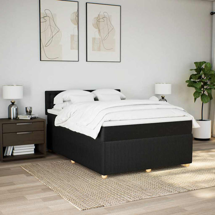 Pat box spring cu saltea, negru, 160x200 cm, textil - WALTI WALTI