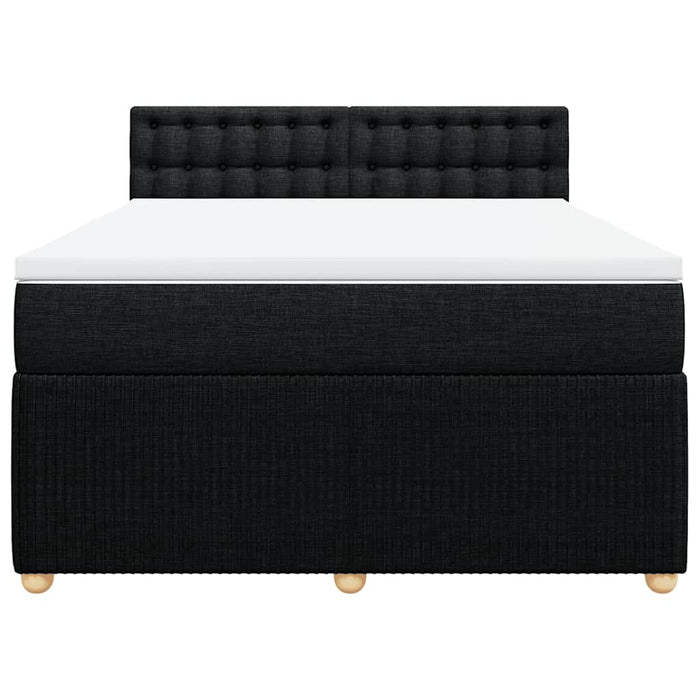 Pat box spring cu saltea, negru, 160x200 cm, textil - WALTI WALTI