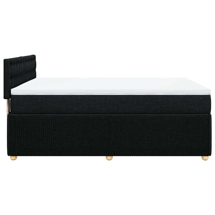 Pat box spring cu saltea, negru, 160x200 cm, textil - WALTI WALTI
