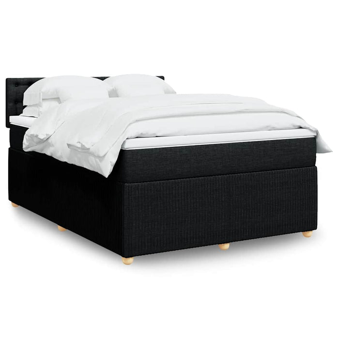 Pat box spring cu saltea, negru, 160x200 cm, textil - WALTI WALTI