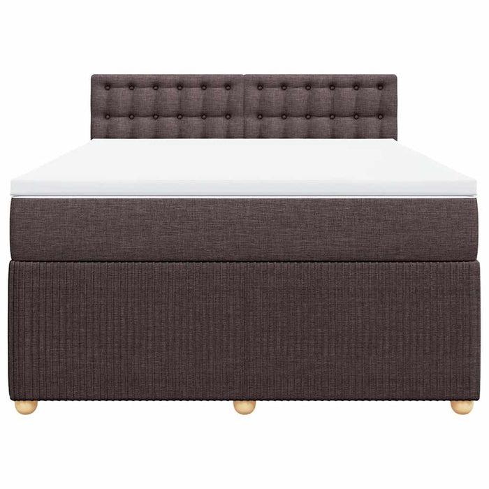 Pat box spring cu saltea, maro închis, 160x200 cm, textil - WALTI WALTI
