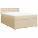 Pat box spring cu saltea, crem, 160x200 cm, material textil - WALTI WALTI