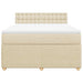 Pat box spring cu saltea, crem, 160x200 cm, material textil - WALTI WALTI