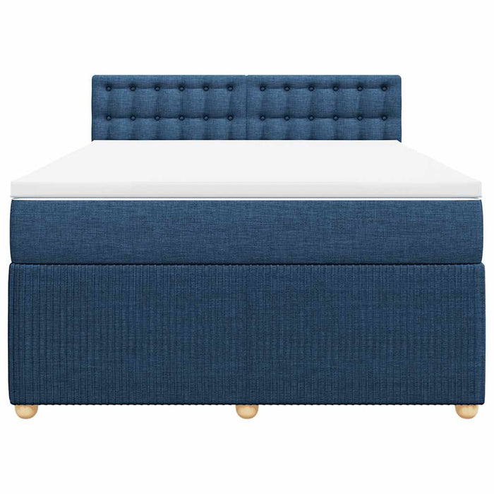 Pat continental cu saltea, albastru, 160x200cm, material textil - WALTI WALTI