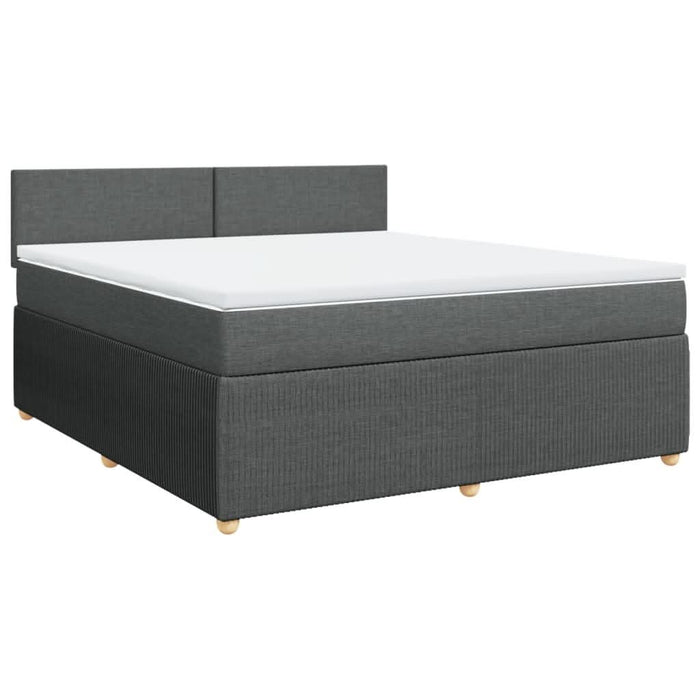 Pat box spring cu saltea, gri închis, 180x200 cm, textil - WALTI WALTI