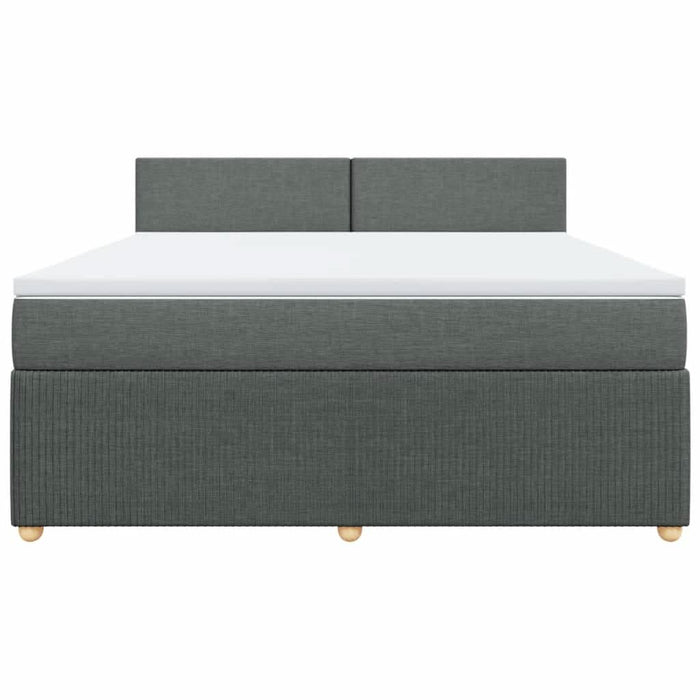 Pat box spring cu saltea, gri închis, 180x200 cm, textil - WALTI WALTI