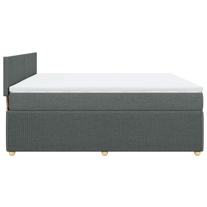 Pat box spring cu saltea, gri închis, 180x200 cm, textil - WALTI WALTI